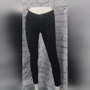 Joe's Jeans Women's Skinny Ankle Jeans Jet Black Light Wax Coated Denim Size 26